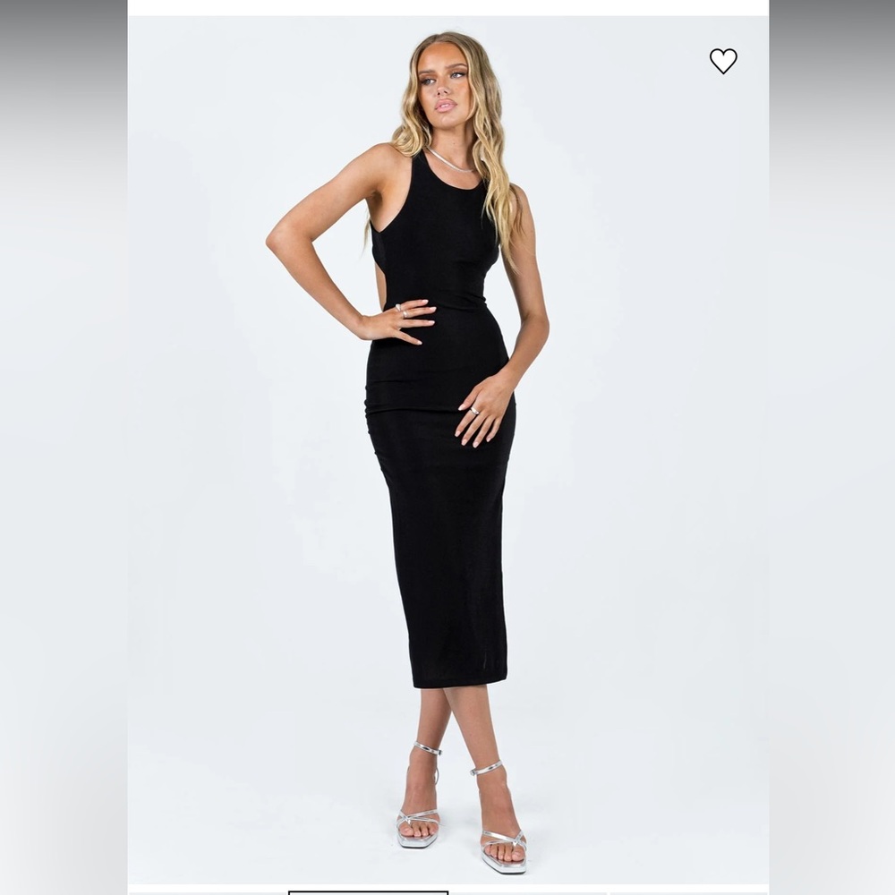 Princess Polly Moonare Midi Dress Black Size 4 Never Worn - Picture 2 of 5